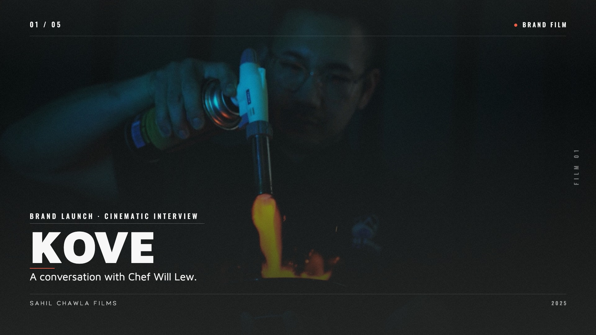 Foggy lakeside dock, title card: A Conversation with Chef Will Lew