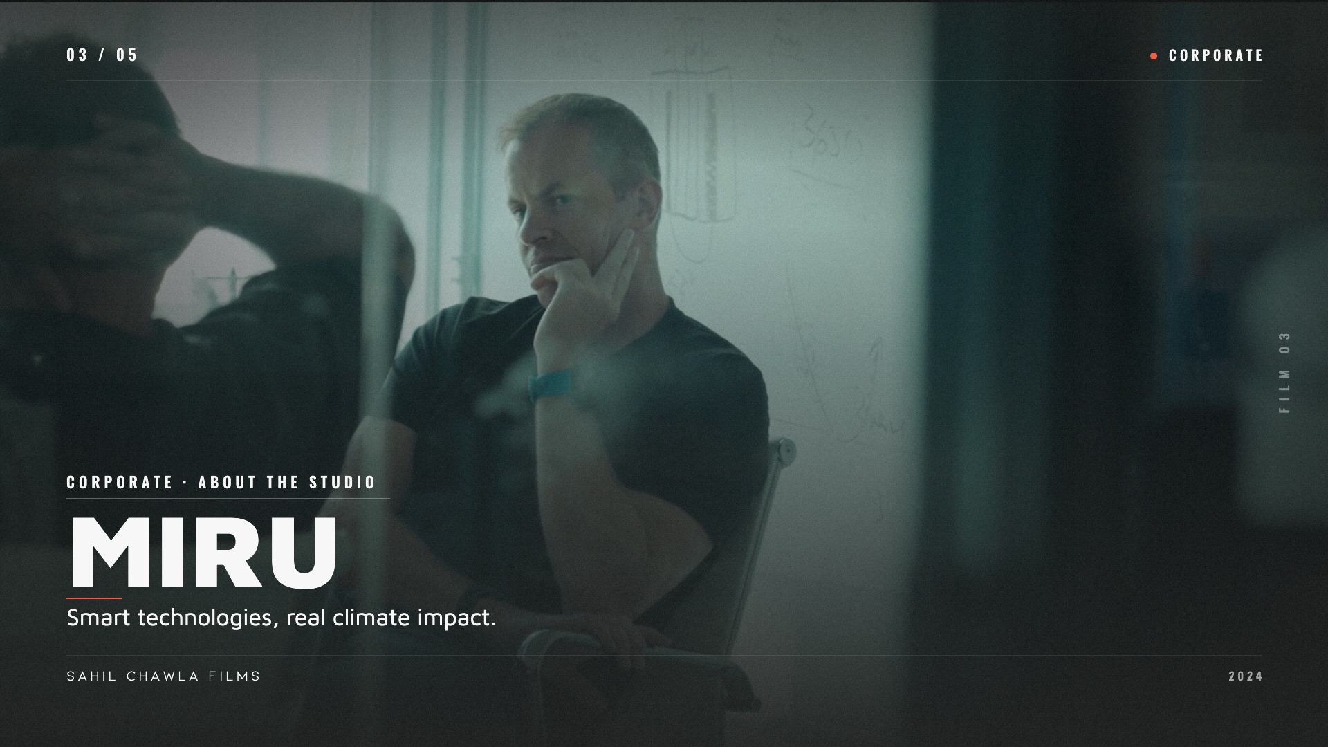 Curtis Berlinguette, CEO of Miru, mid-interview